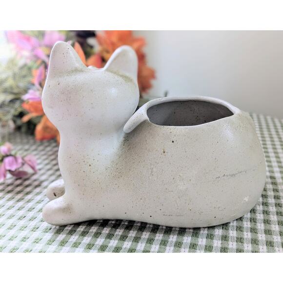 MCM David Stewart Cat Planter Lion's Valley Pottery Stoneware Vintage 1960s - Picture 4 of 10